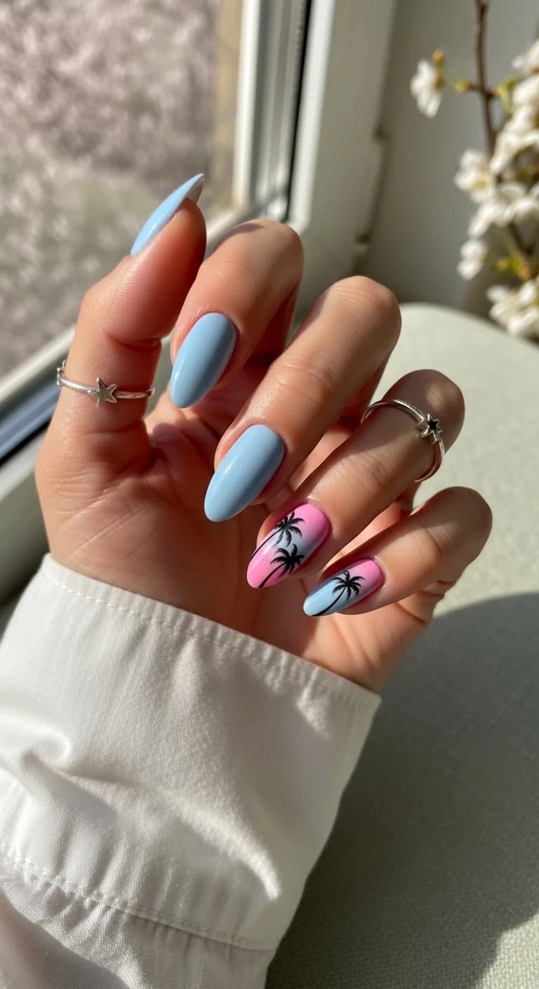 35 Palm Tree Nail Art Ideas that are the Most Iconic Nail Art Designs 🌴✨