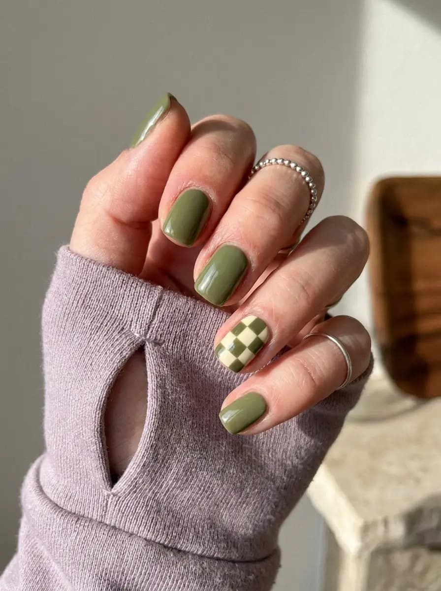 33 Green Fall Nails That Make Olive and Sage Feel So Chic