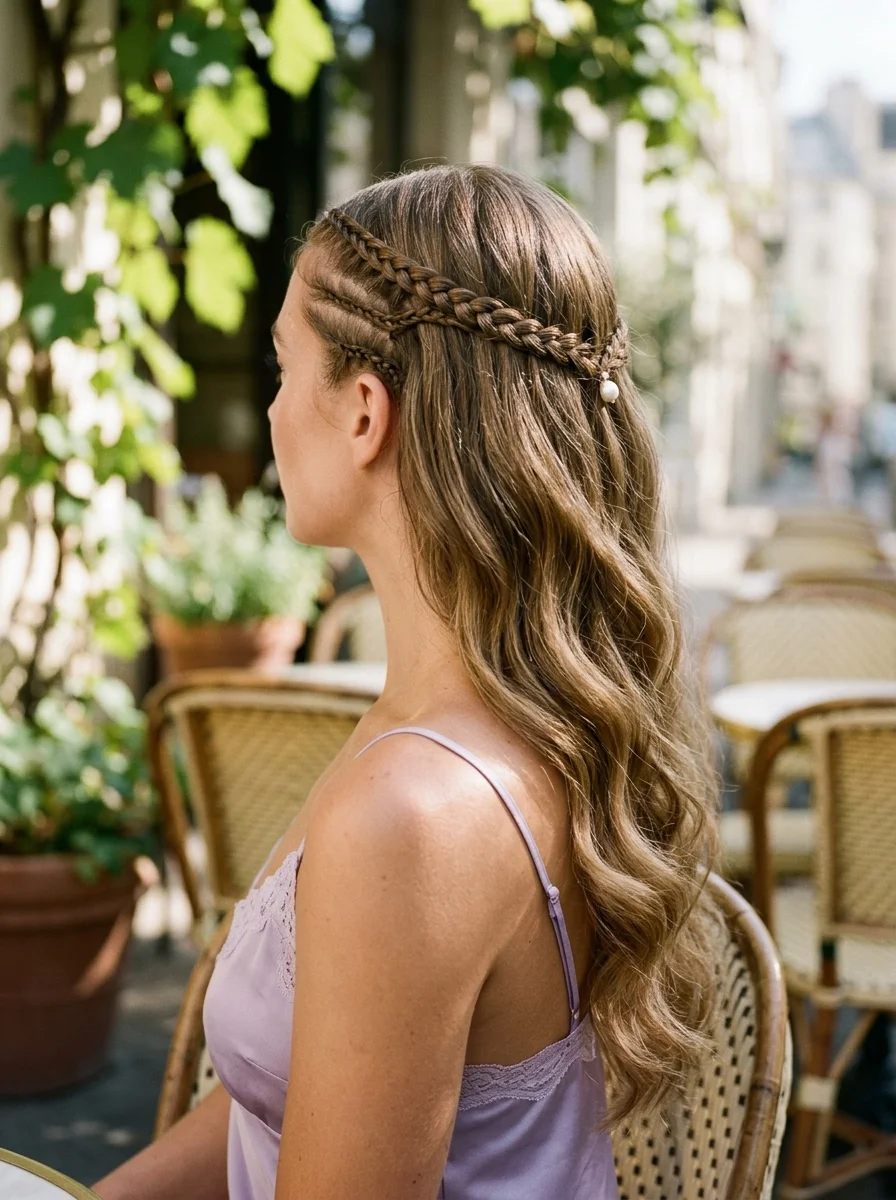 Bohemian Braided Crown with Loose Waves