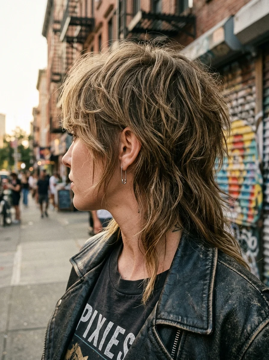 Shaggy Rocker Mullet with Textured Layers