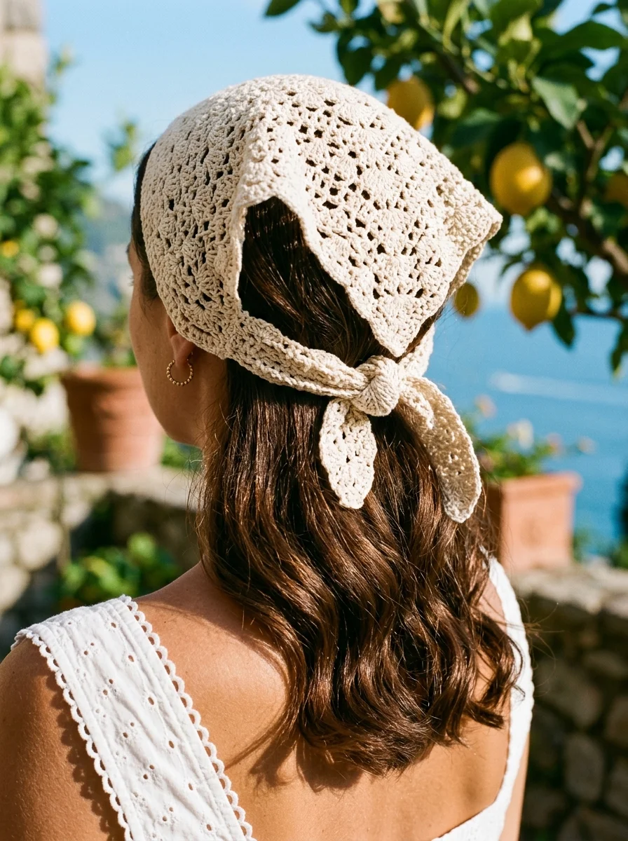 Boho Rhapsody: Crochet Bandana Accent