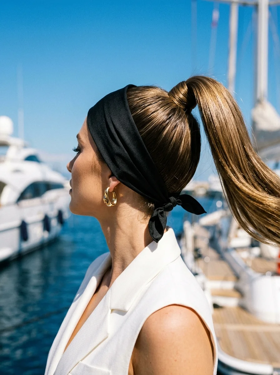 Yacht Club Ready: Black Headband Tie