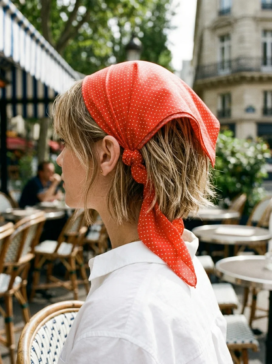 Parisian Cafe: Red Polka Dot Bandana