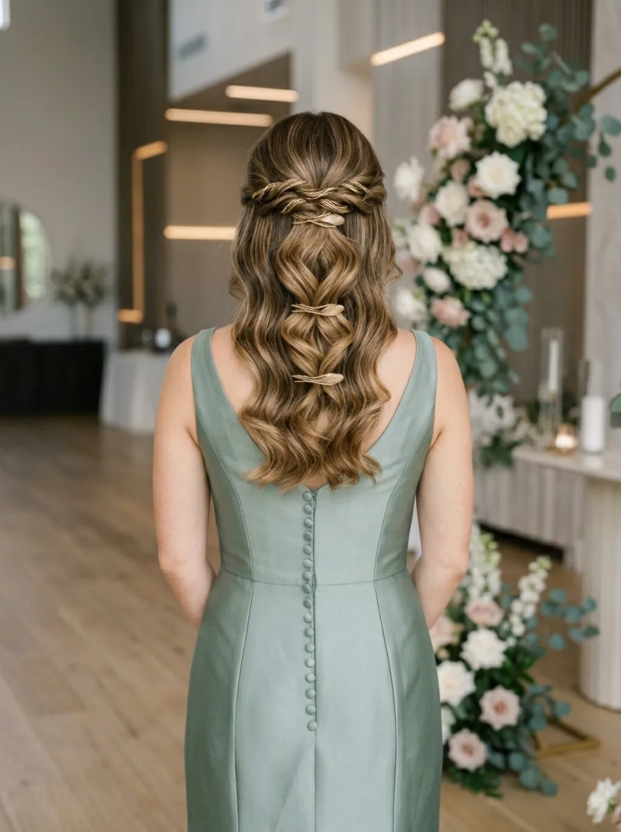 Braided Crown Half-Up with Twisted Detail