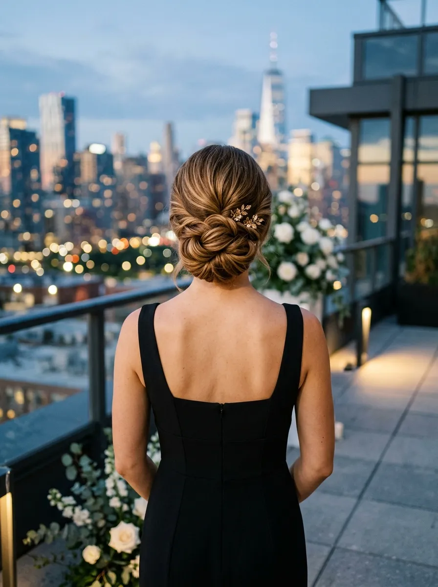 Twisted Chignon with a Touch of Sparkle