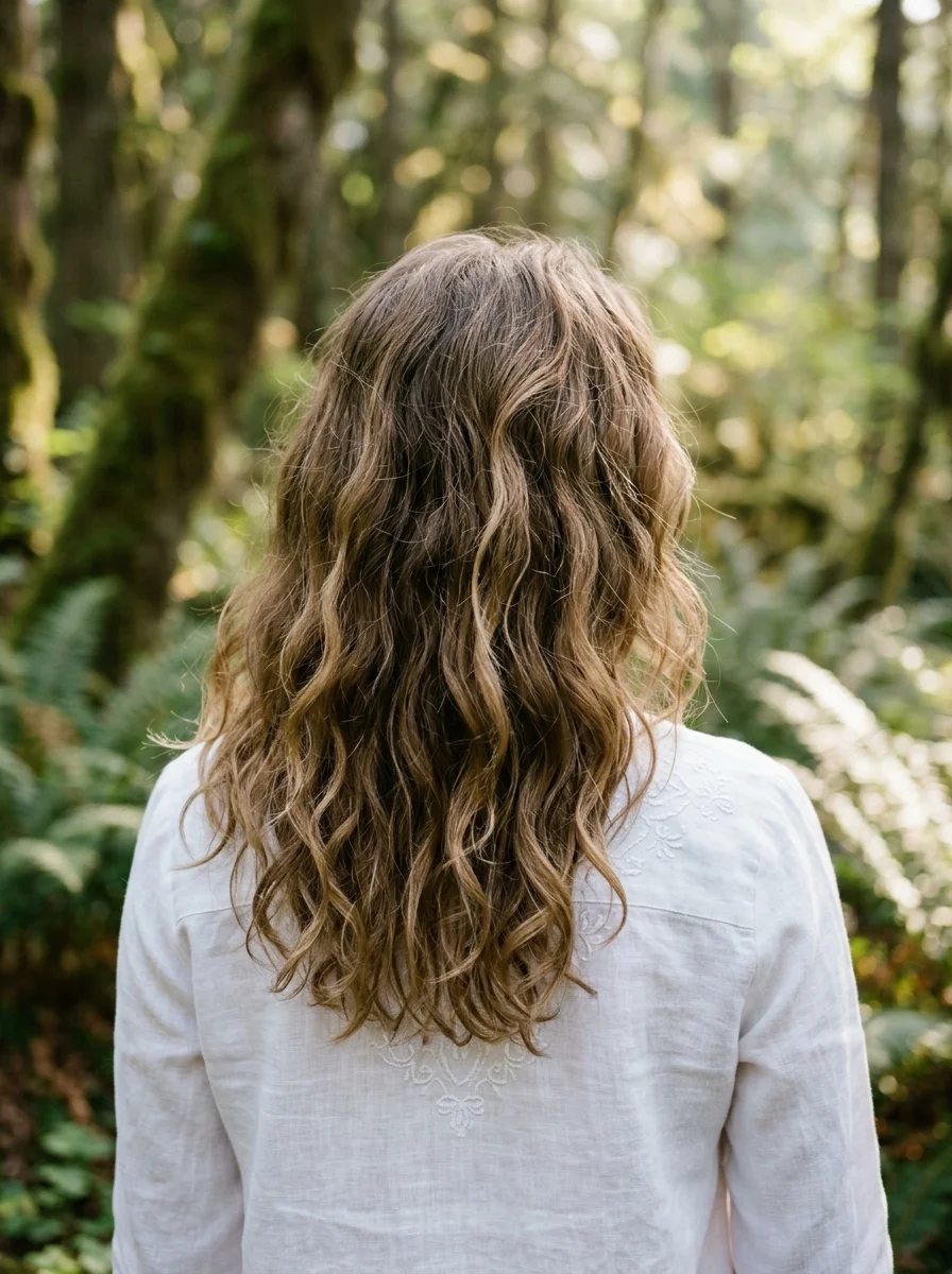 Natural Wavy Hair Down