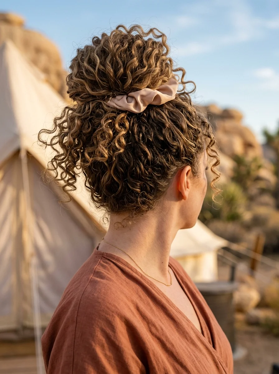 High Top Knot with Satin Scrunchie