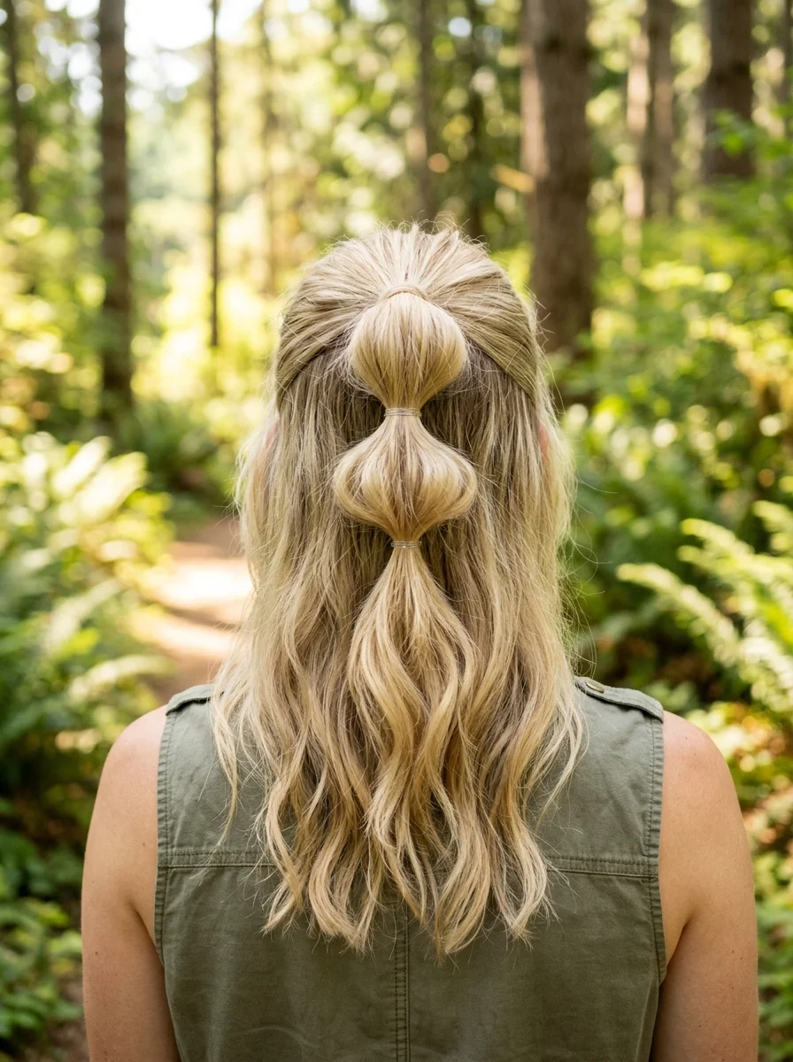 Half-Up Bubble Ponytail