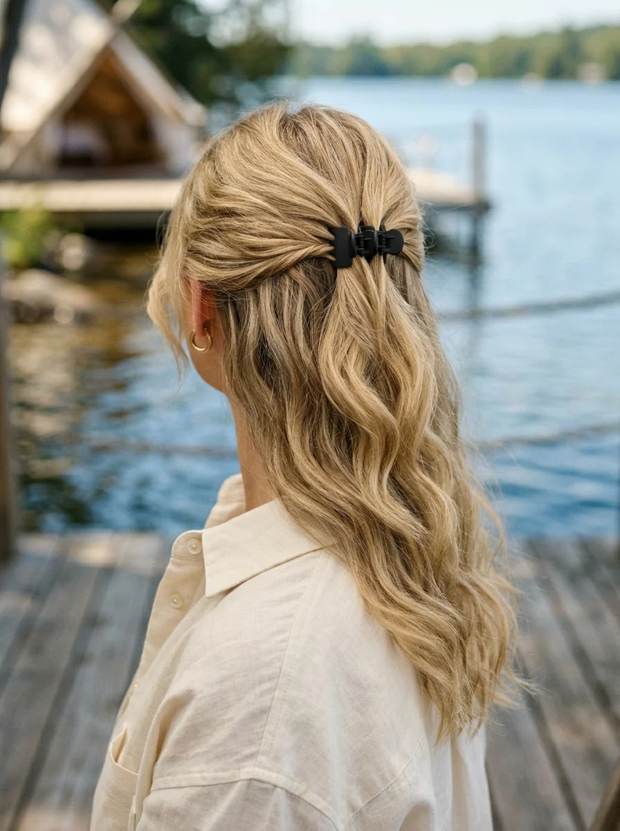 Half-Up Half-Down with Claw Clip