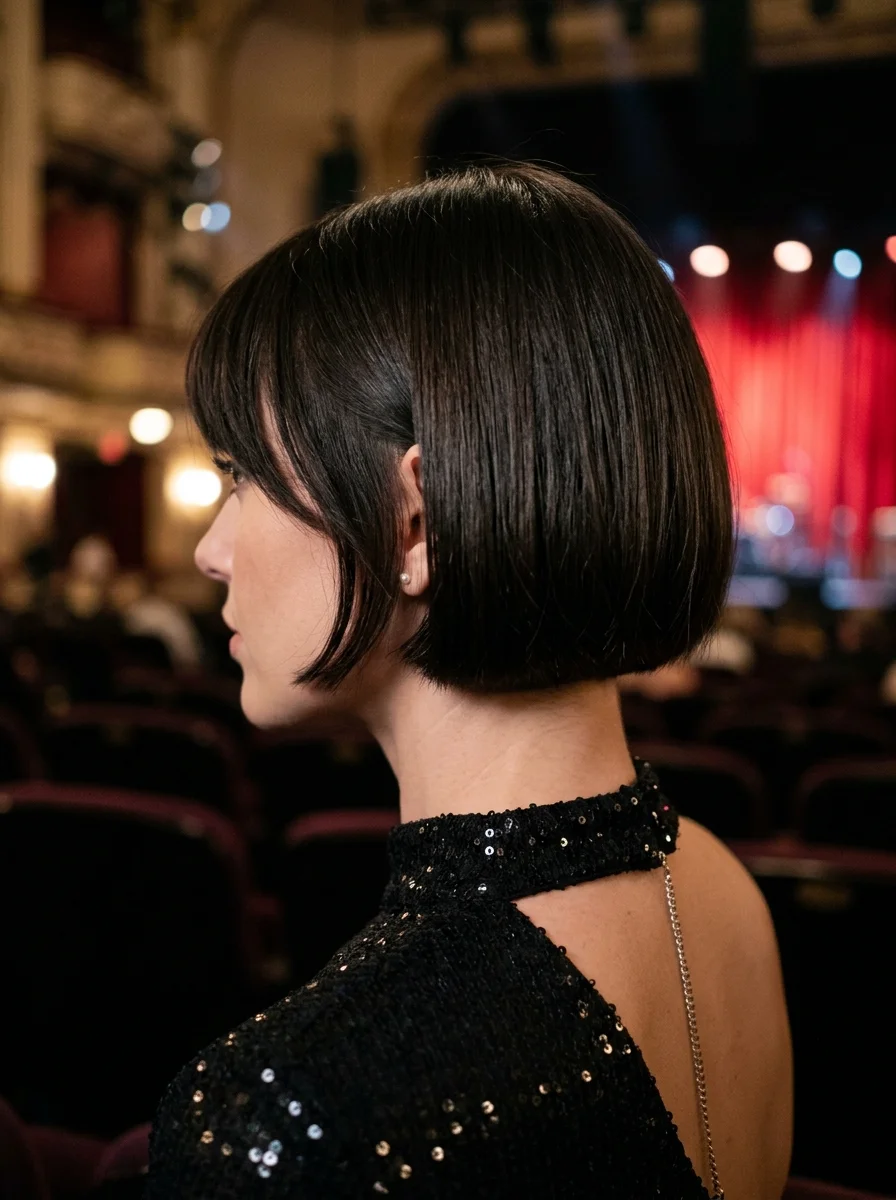 Chic Blunt Bob with Wispy Bangs