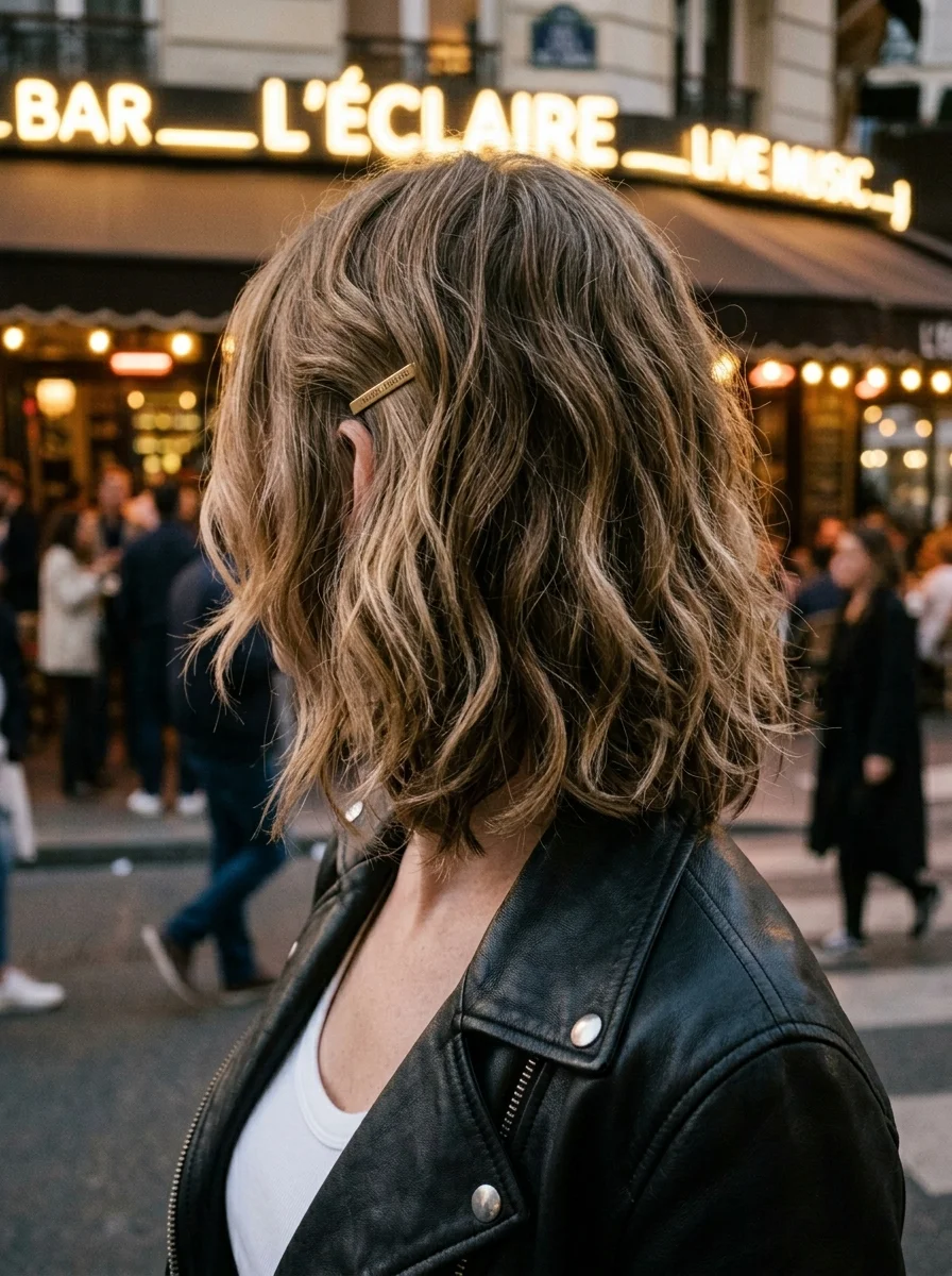 Effortless Beachy Waves with a Chic Gold Barrette