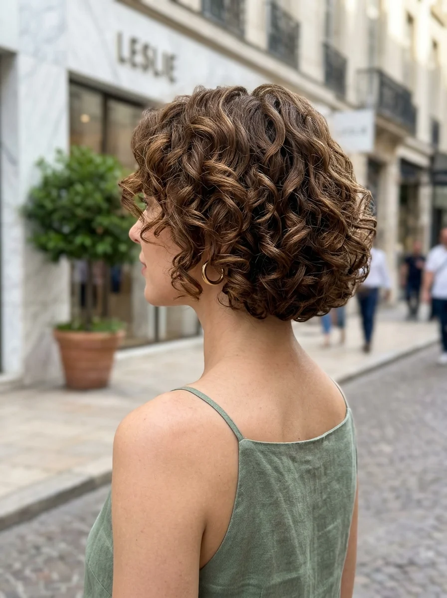 Textured Bob with Defined Curls