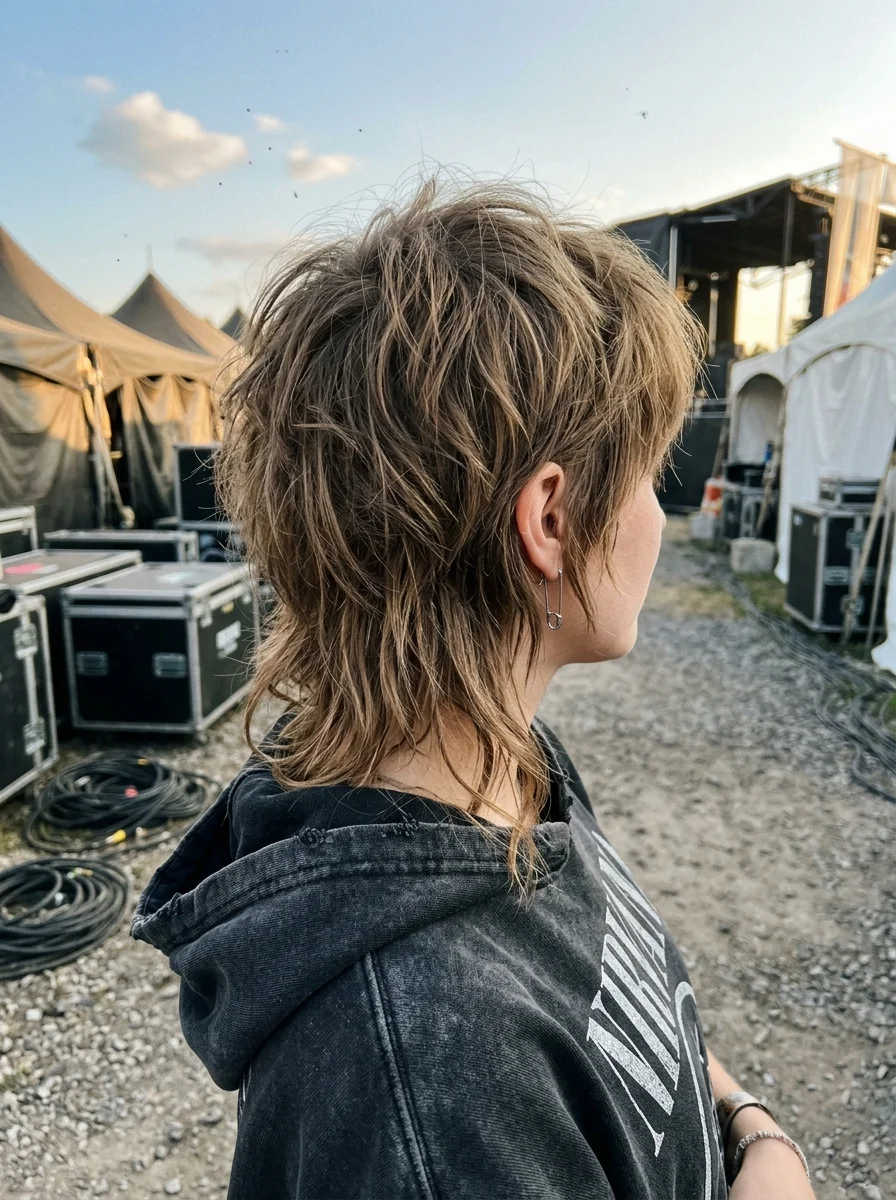 Shaggy Textured Mullet with Choppy Layers