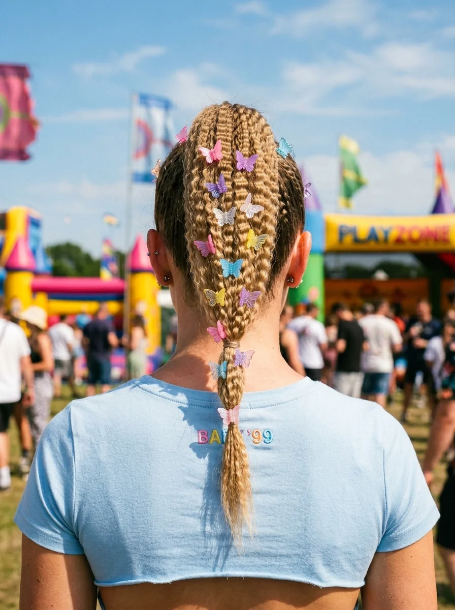 Crinkle Braid with Butterfly Charms