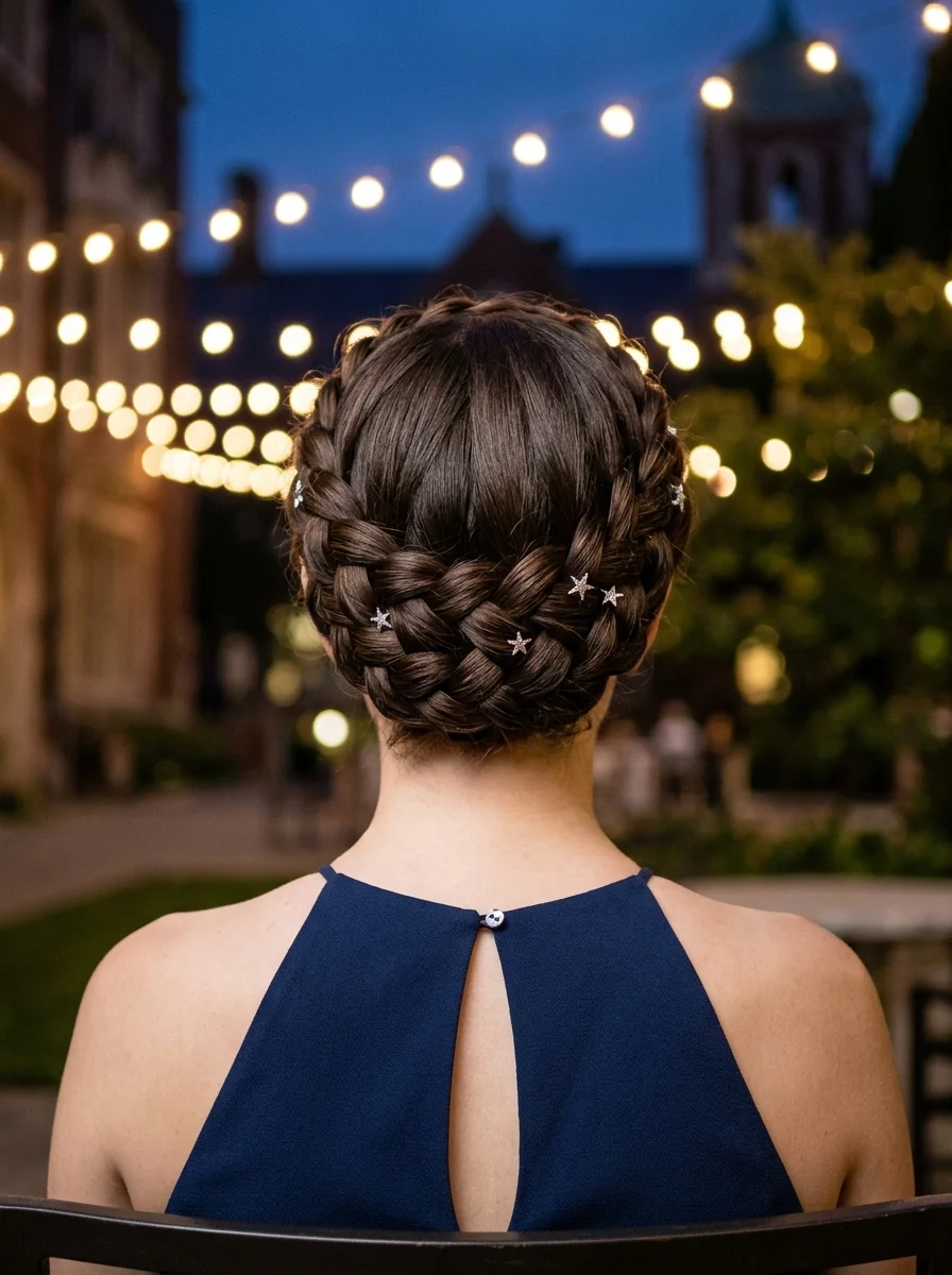 Braided Crown with Starry Accents