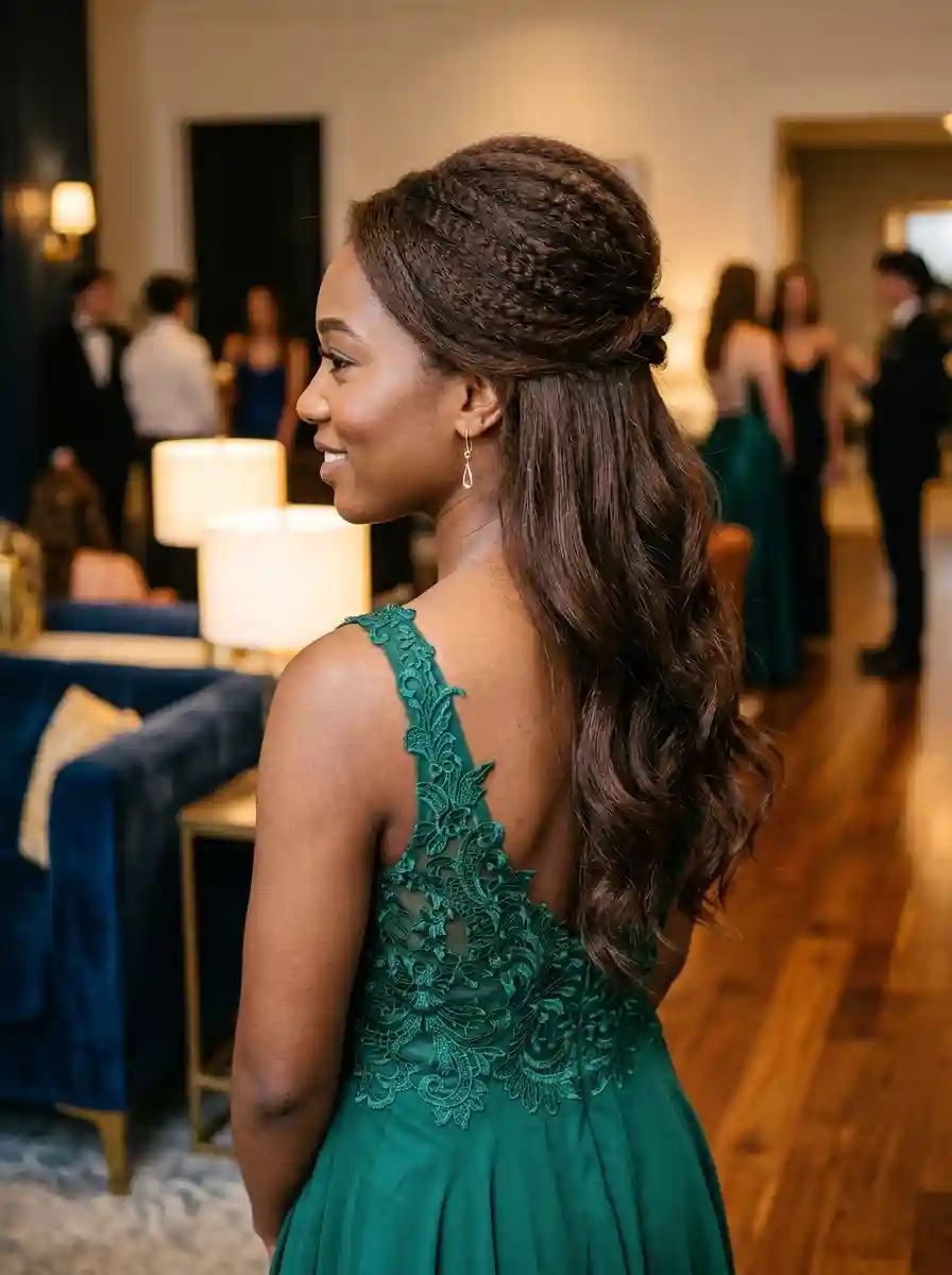 Textured Half-Up Top Knot with Soft Waves