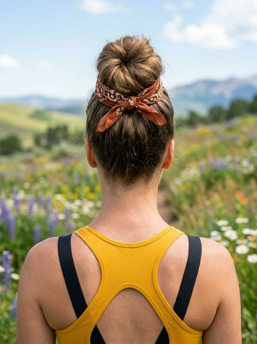 High Bun with Bandana