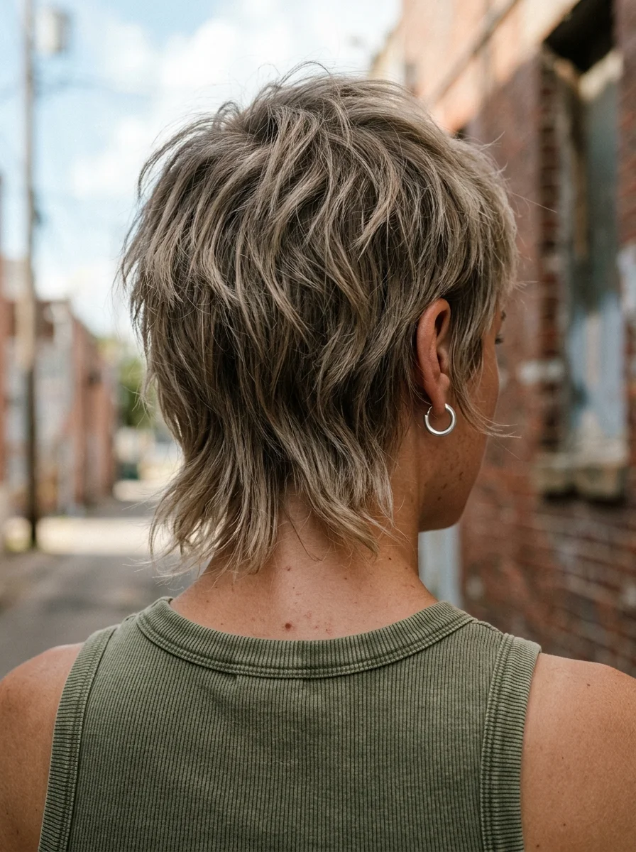 Textured Shaggy Mullet with Wispy Ends