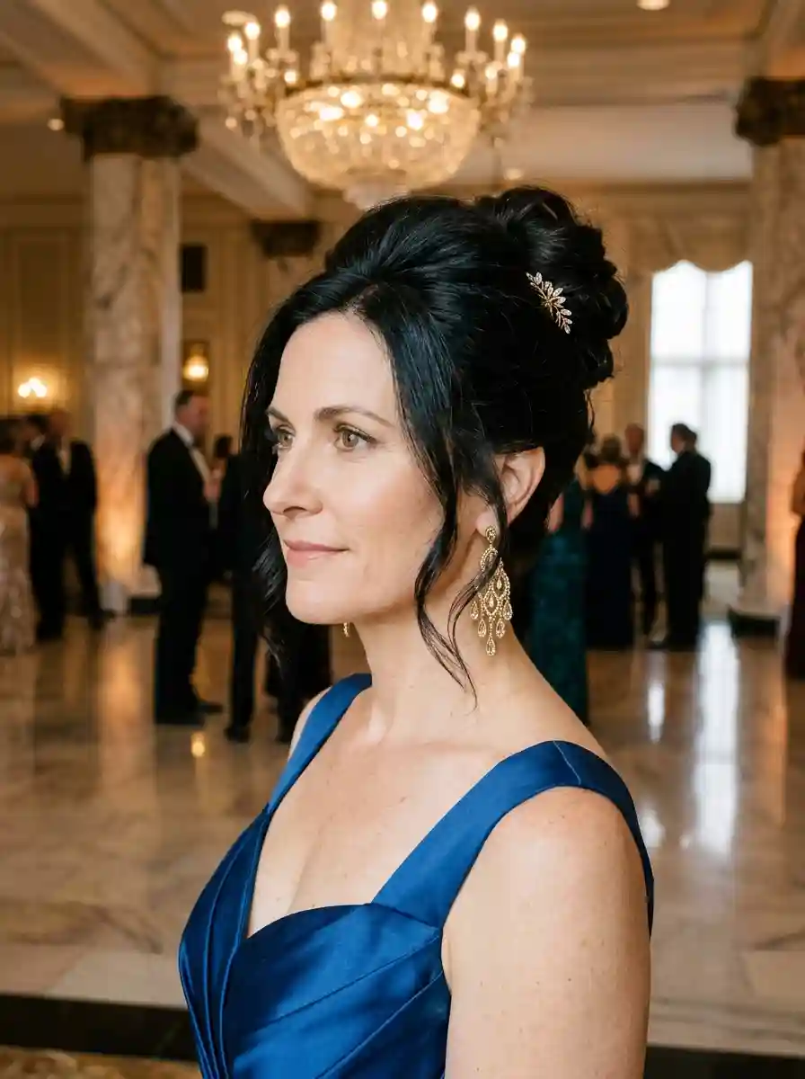 Elegant Chignon with Wispy Tendrils