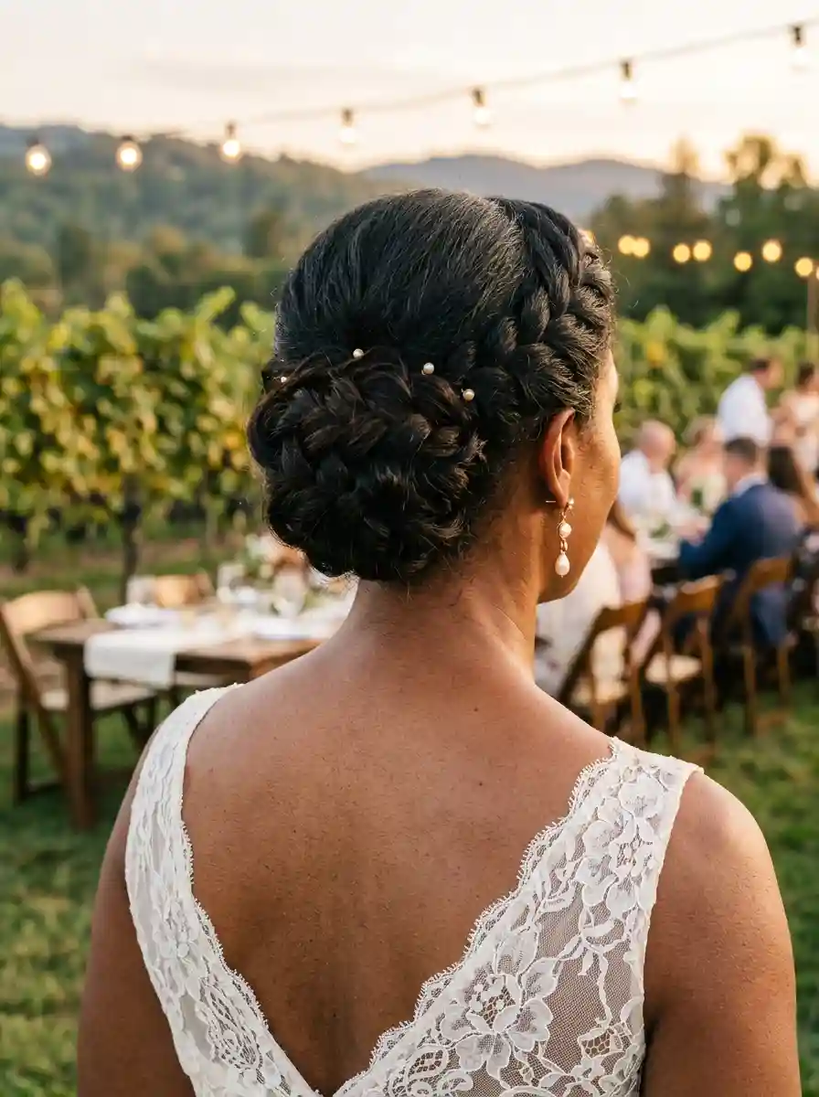 Braided Updo with Pearl Accents