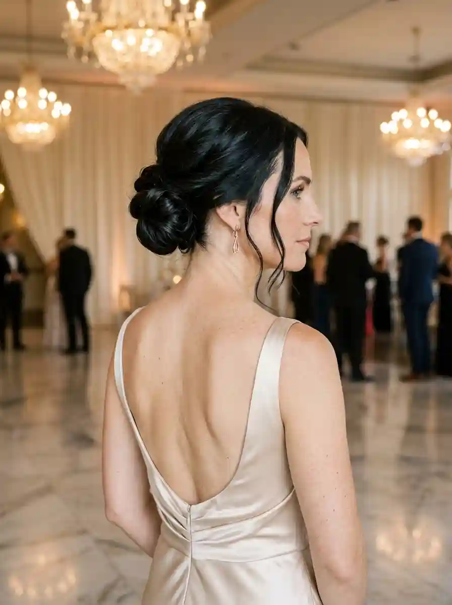 Effortless Chignon with Wispy Tendrils