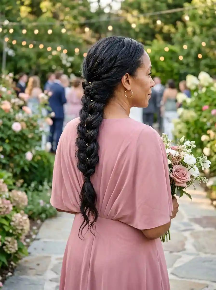 Chic Fishtail Braid with Golden Accents