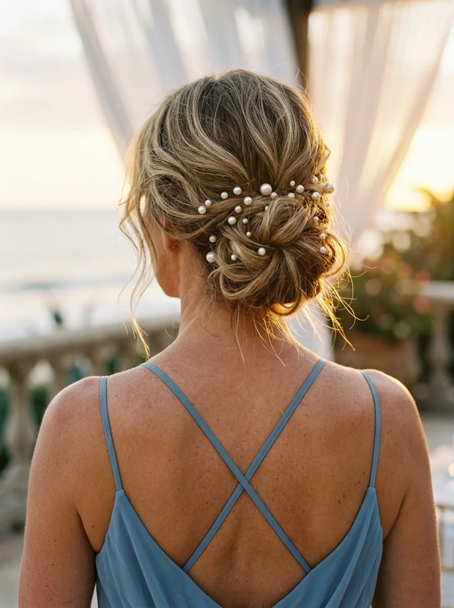 Romantic Pearl-Adorned Chignon