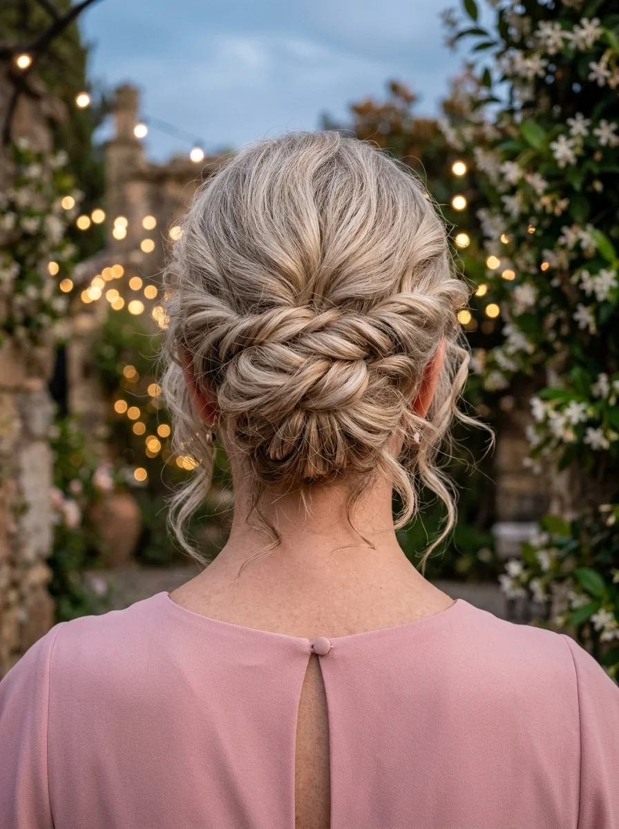 Braided Updo with Loose Tendrils