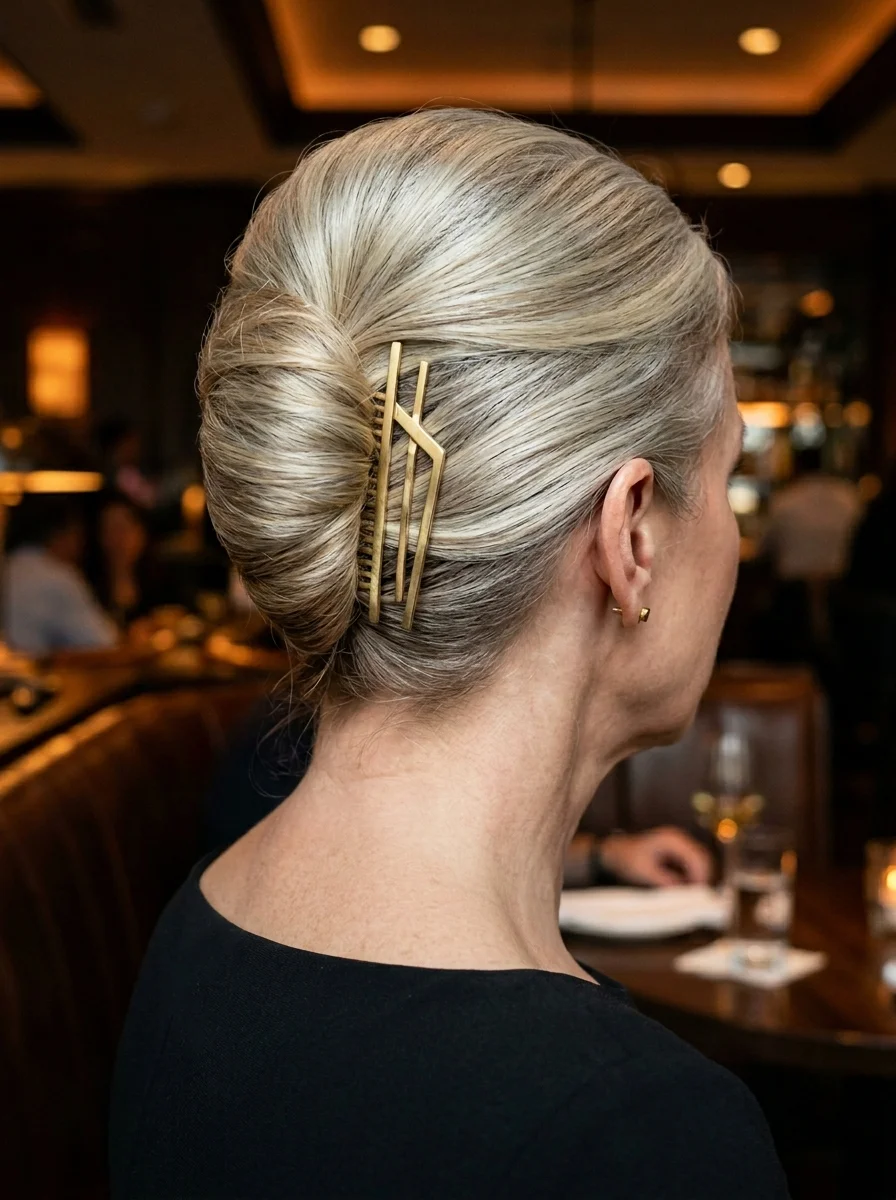 Elegant Twisted Chignon with Art Deco Comb