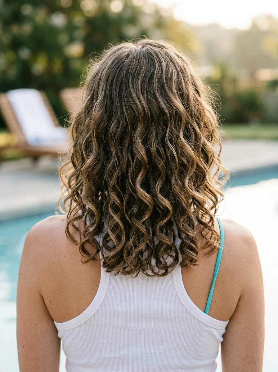 Beachy Curls with Sun-Kissed Highlights