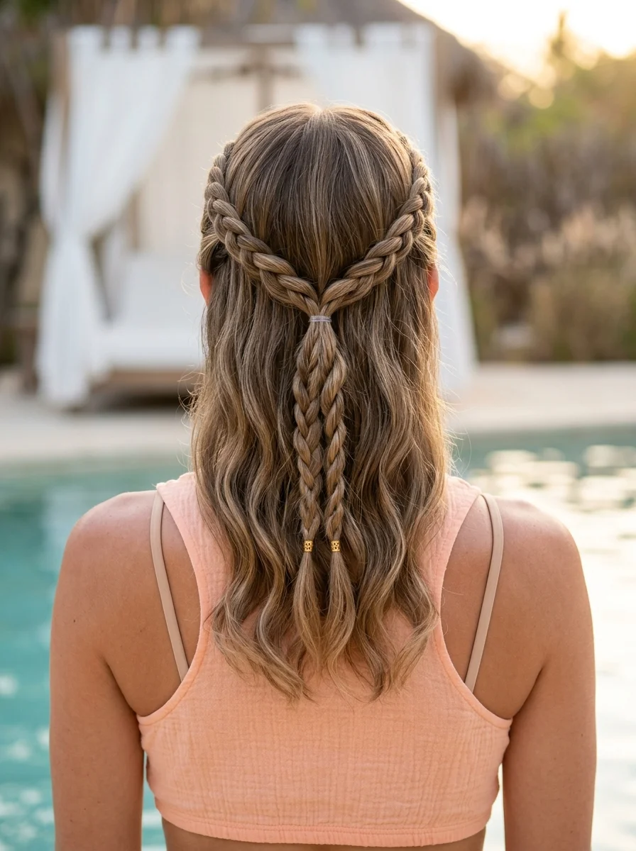 Braided Crown with Cascading Fishtails