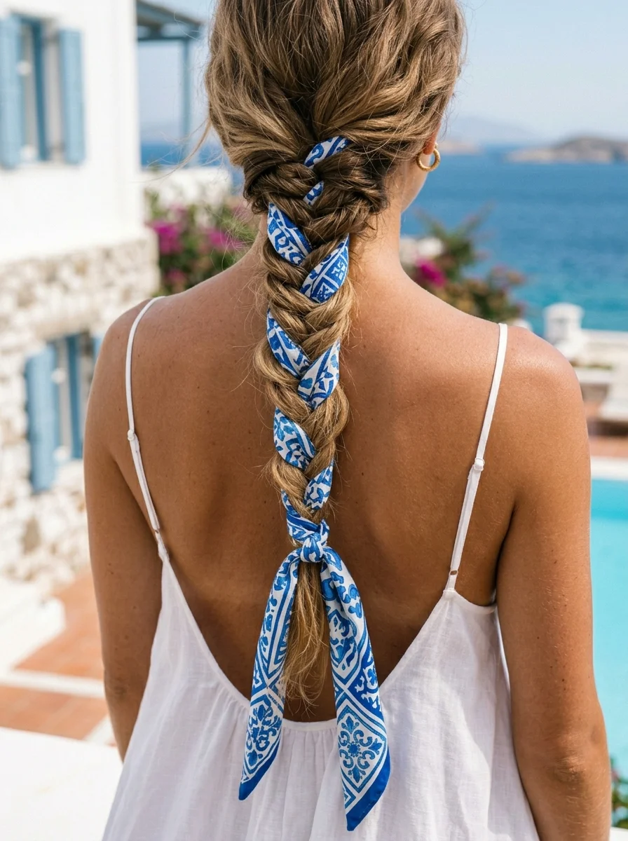 Boho Scarf Braid with a Touch of Mediterranean Chic