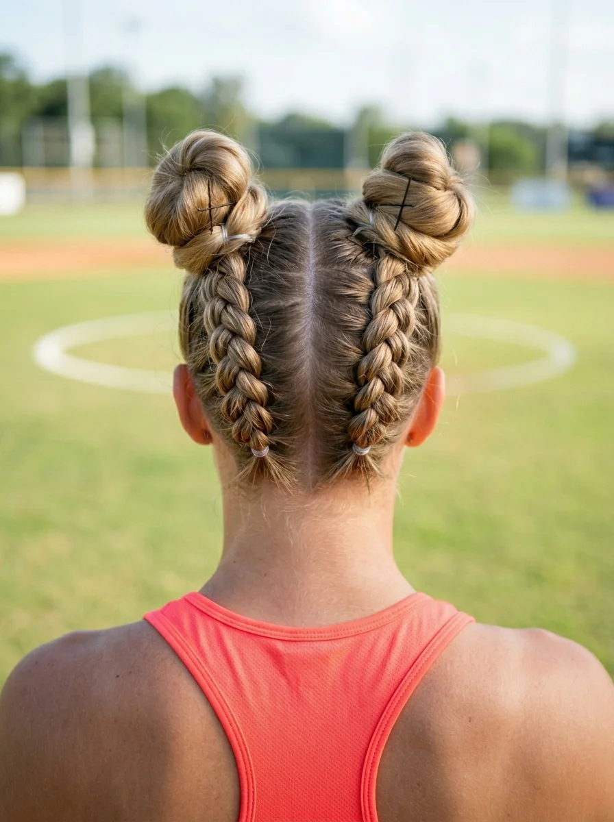 Double Dutch Braids with Space Buns