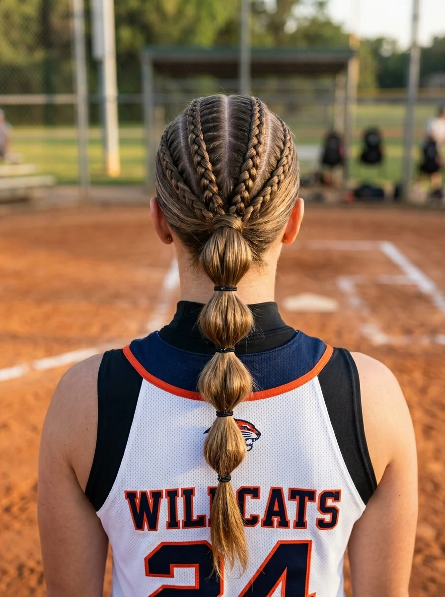 Game-Ready Braided Bubble Ponytail