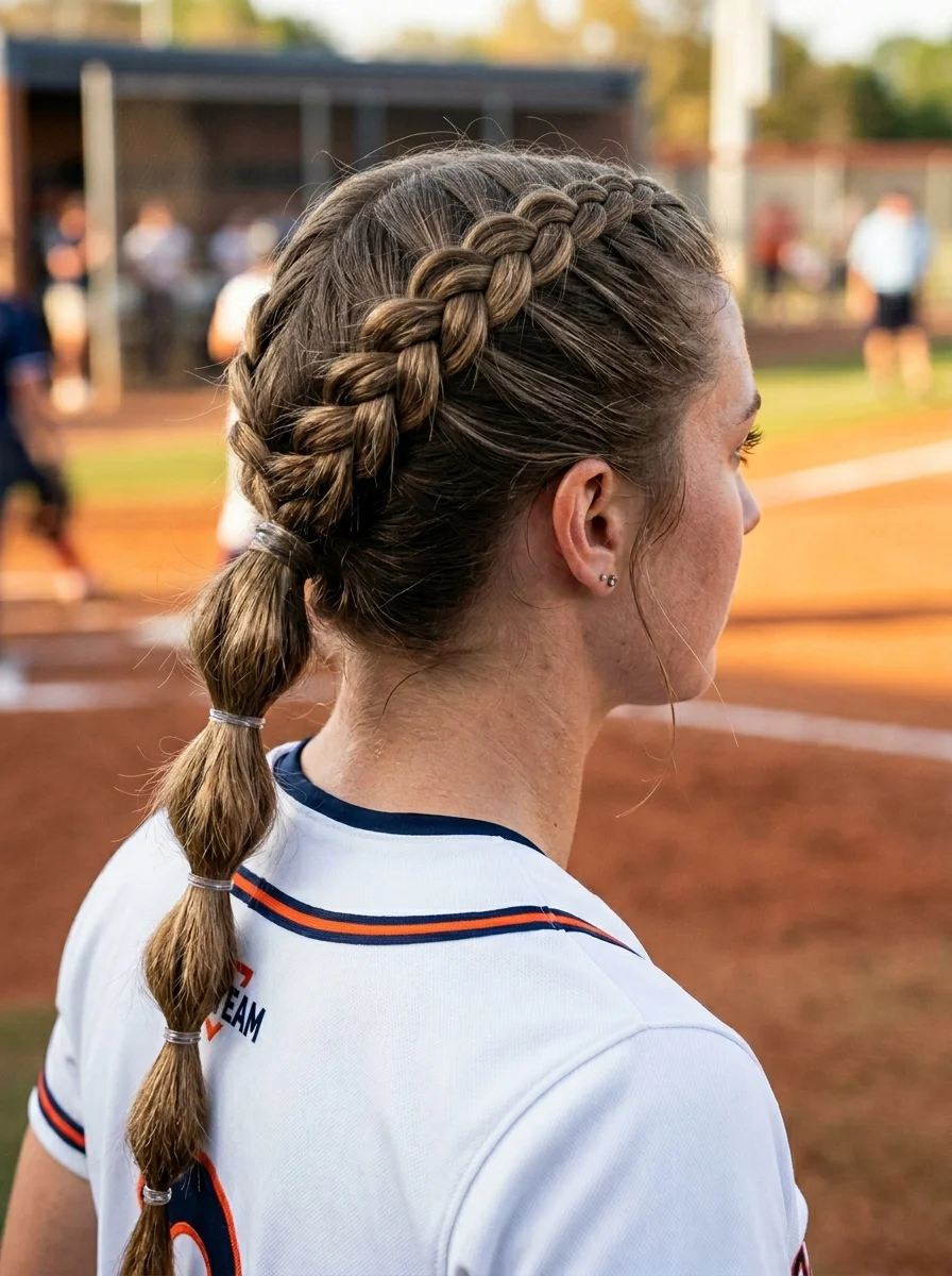 Double Dutch Braid Crown with Bubble Ponytail