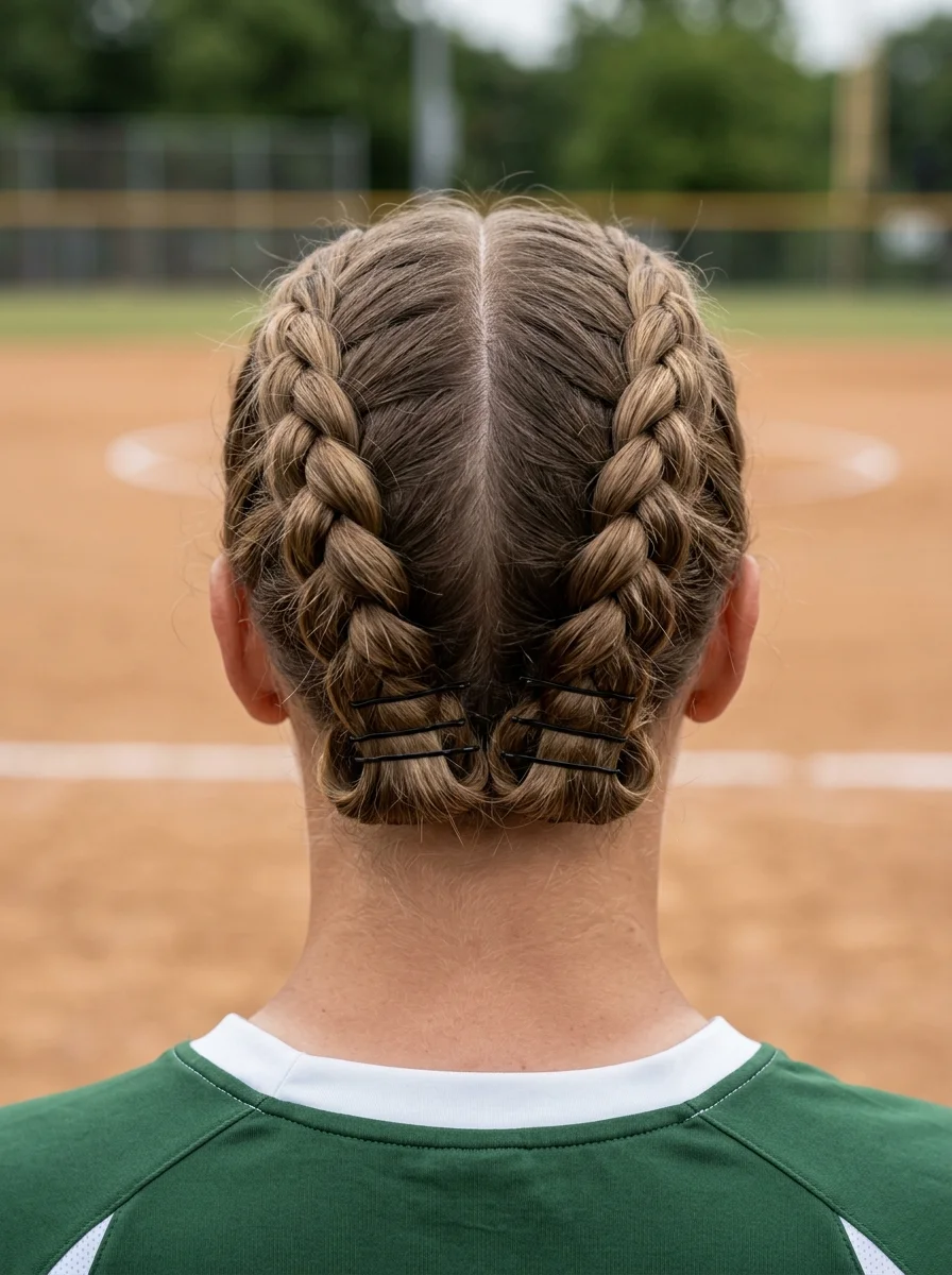 Double Dutch Braids with Hidden Bobby Pins