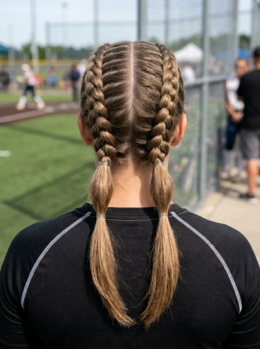 Classic Dutch Braids for Game Day