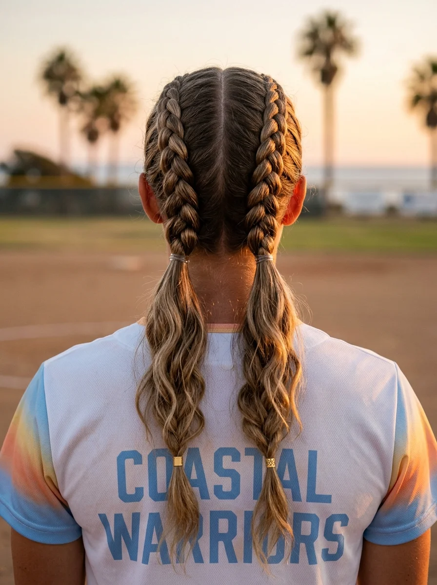 Double Dutch Braids with Wavy Ends