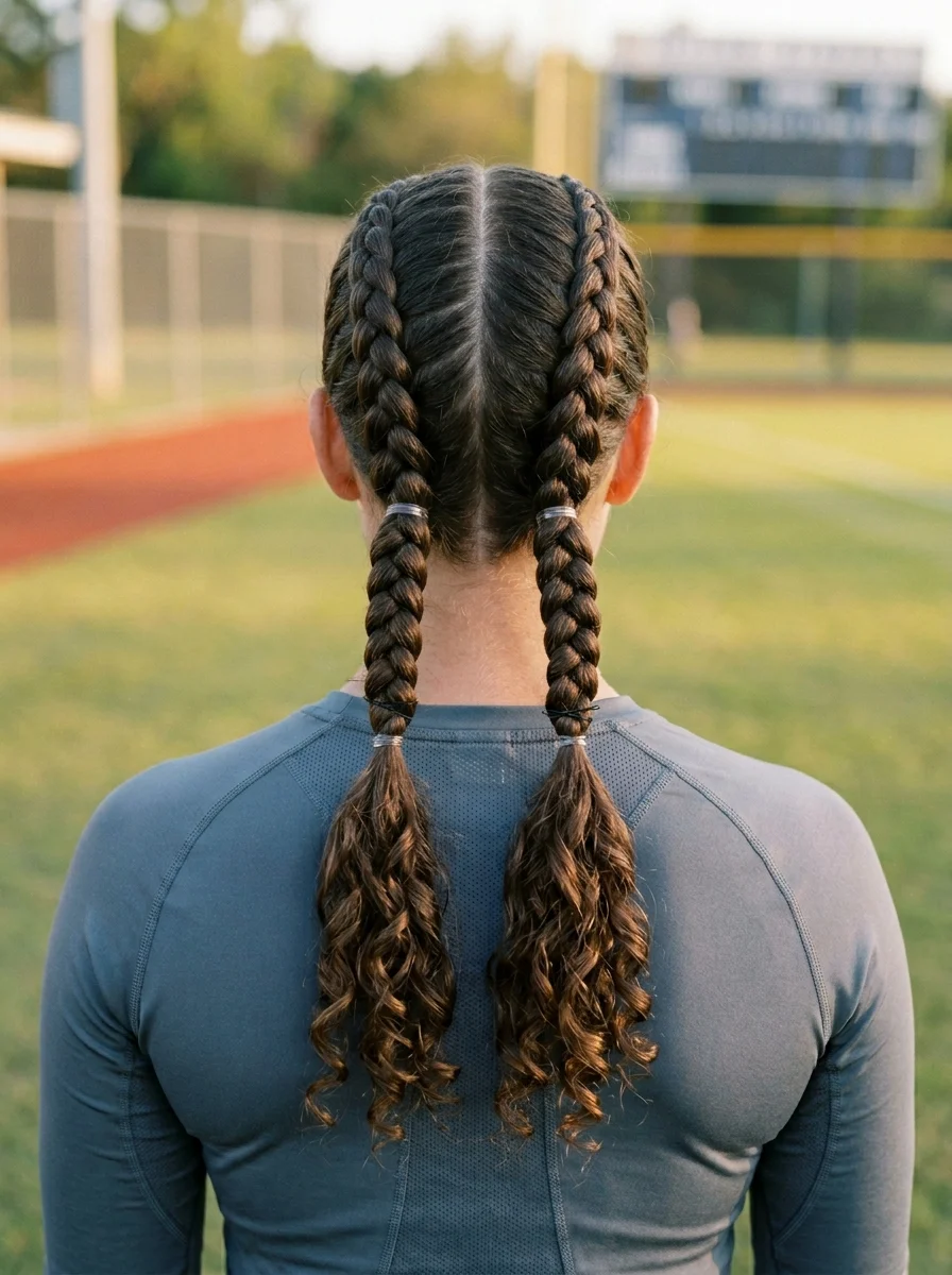 Classic Double Dutch Braids with Loose Curls