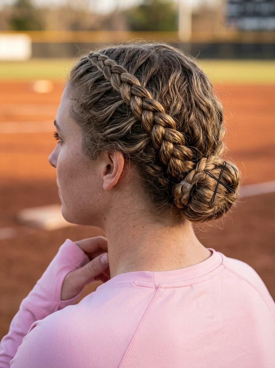Braided Crown and Low Bun Combo