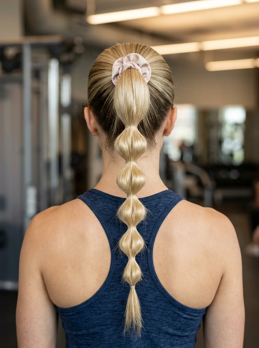 Bubble Ponytail with Scrunchie