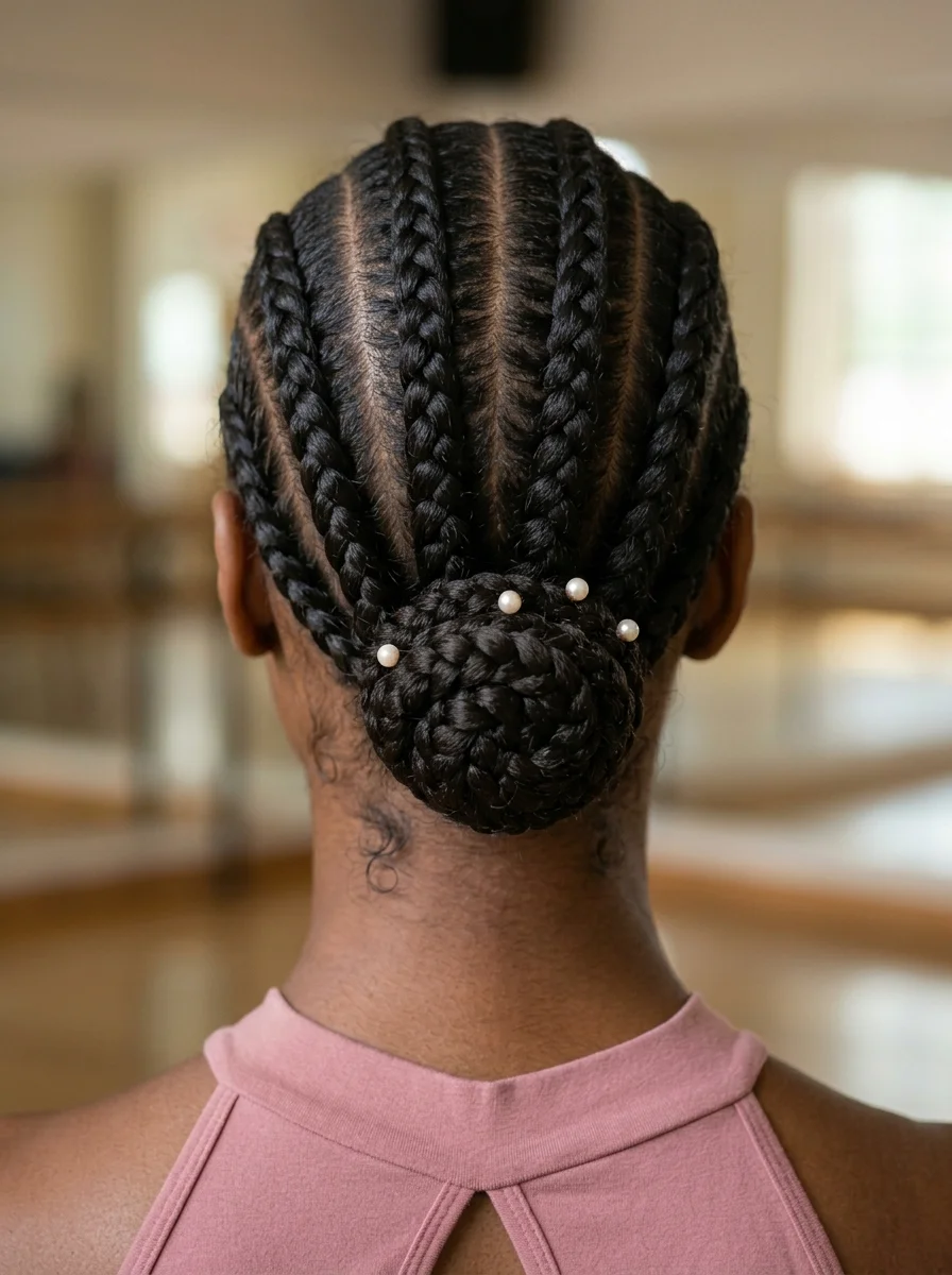 Intricate Braided Updo with Pearl Accents