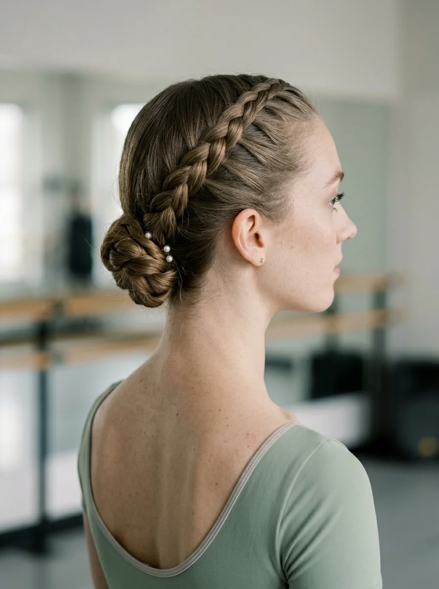Elegant Braided Updo with Pearl Accents