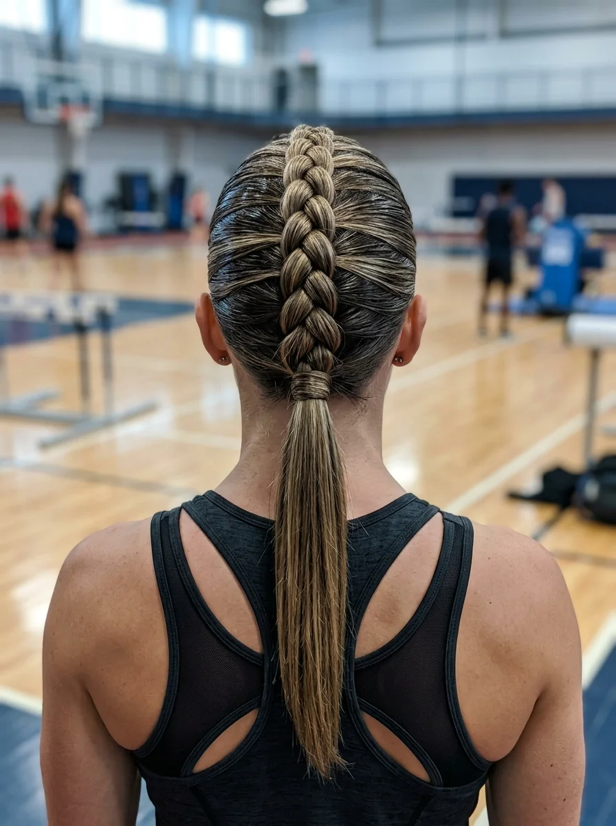 Sleek Dutch Braid Ponytail