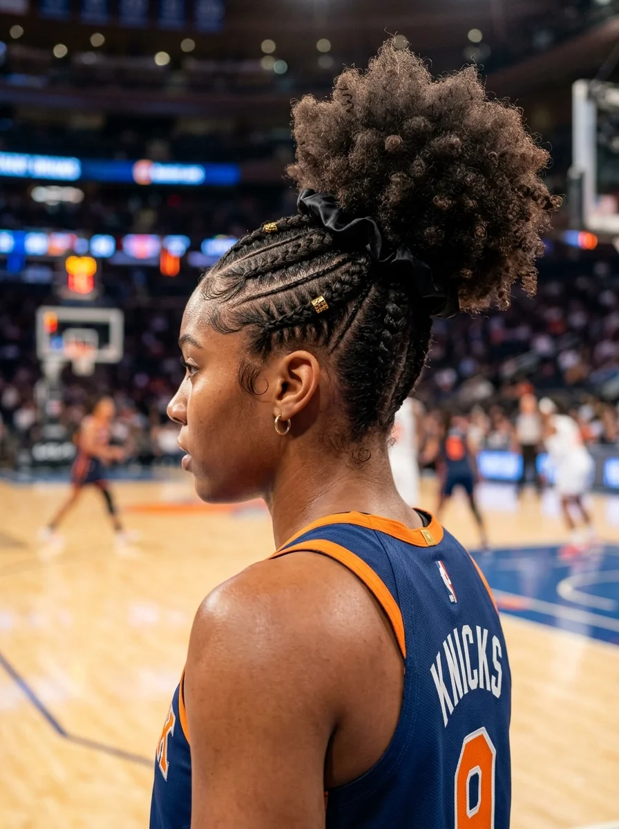 Edgy Braided Mohawk with Frosted Beads