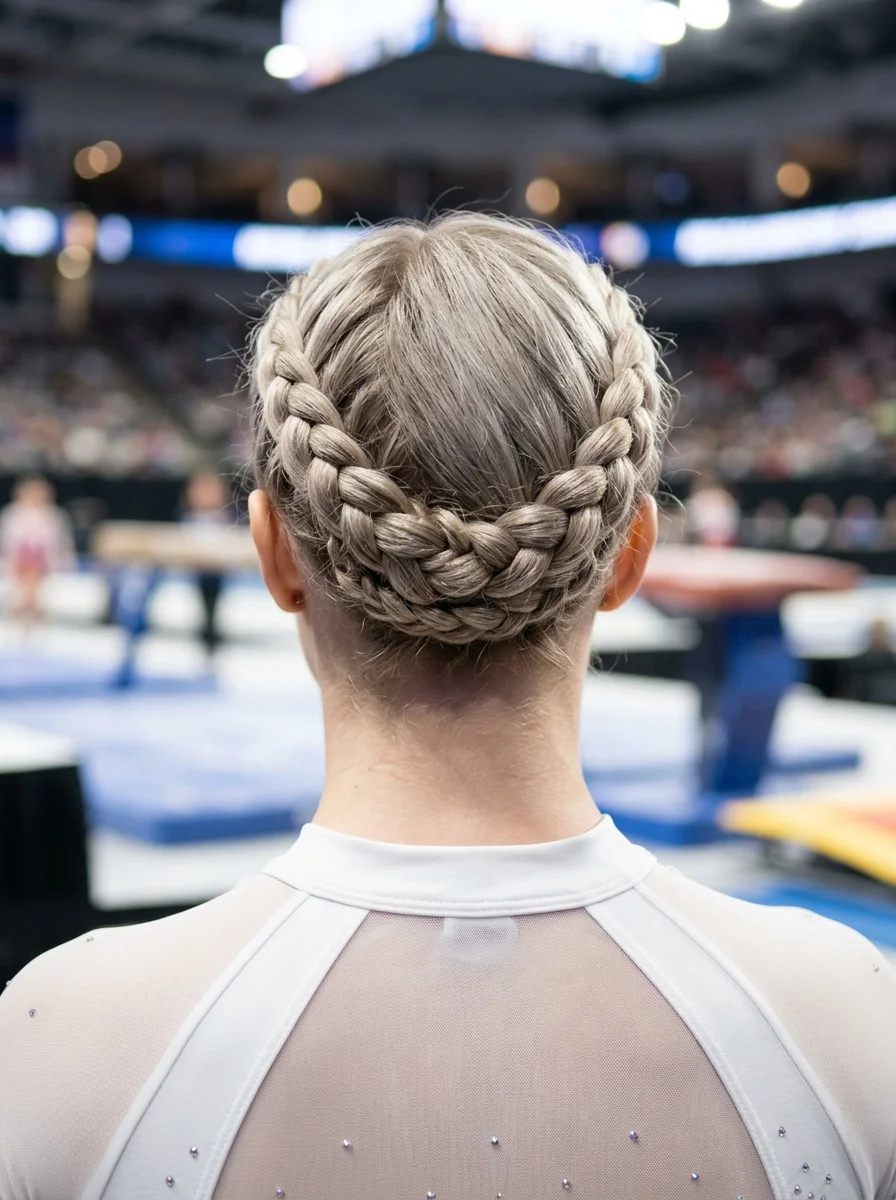 Textured Crown Braid Bun