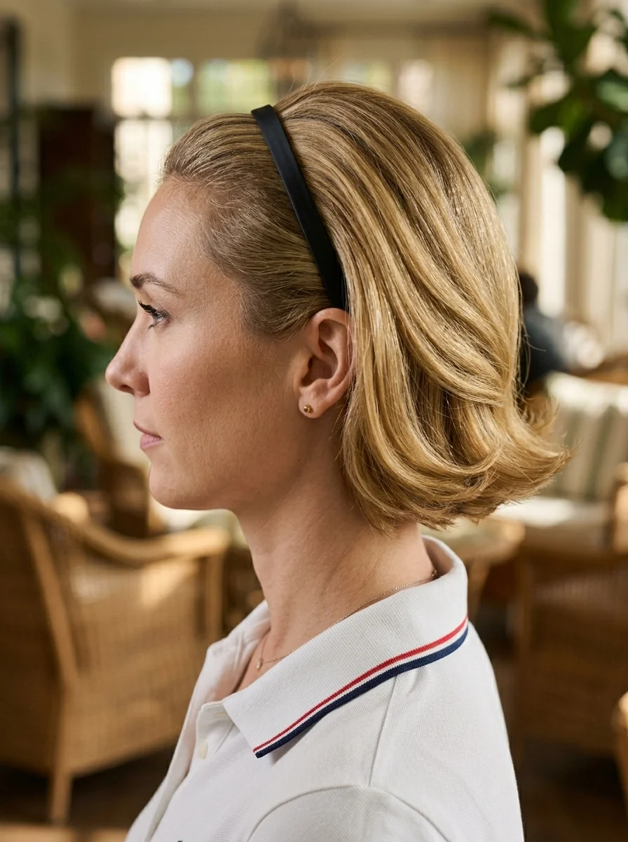 Chic Wavy Bob with Headband Accent
