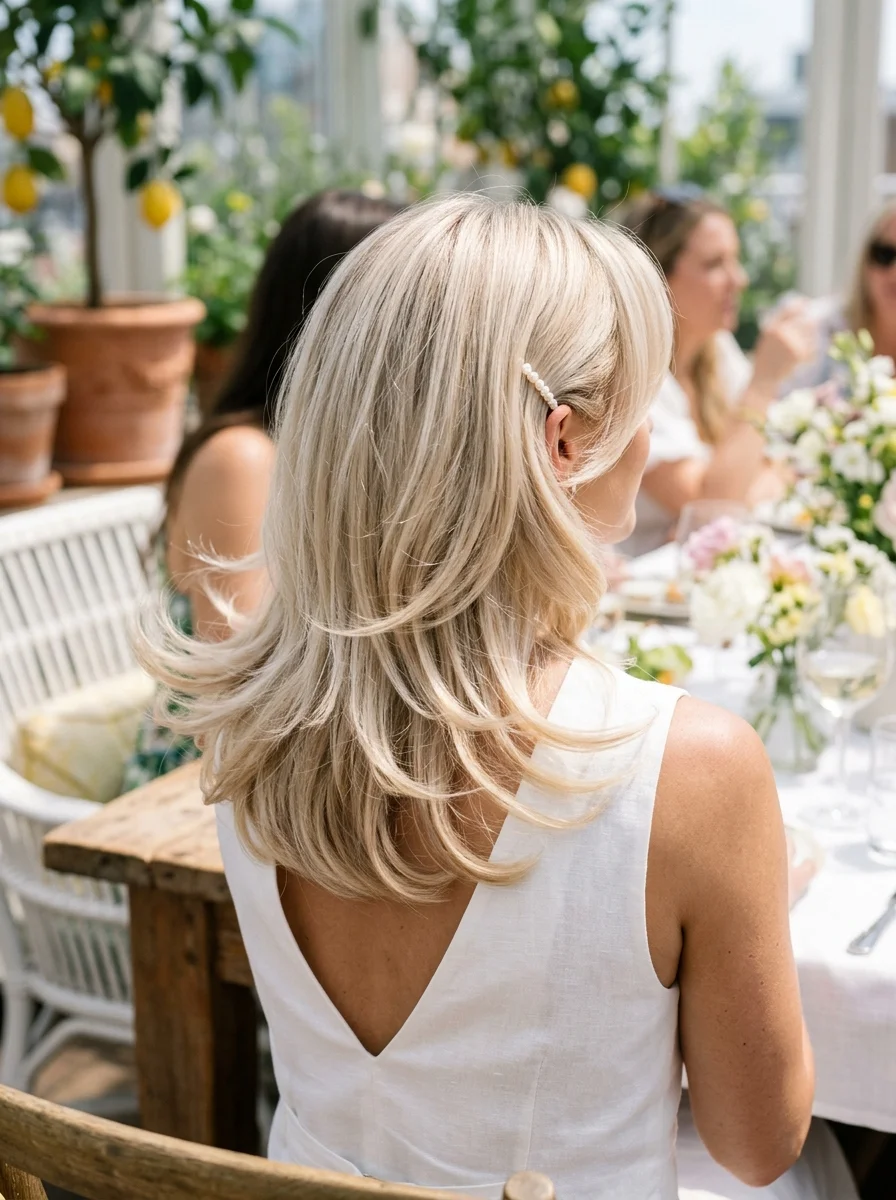 Beachy Waves with Subtle Layers & Pearl Accent