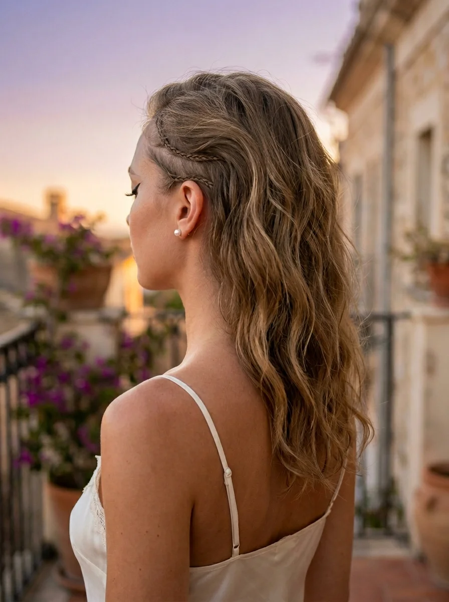 Boho Side Braids with Wavy Locks