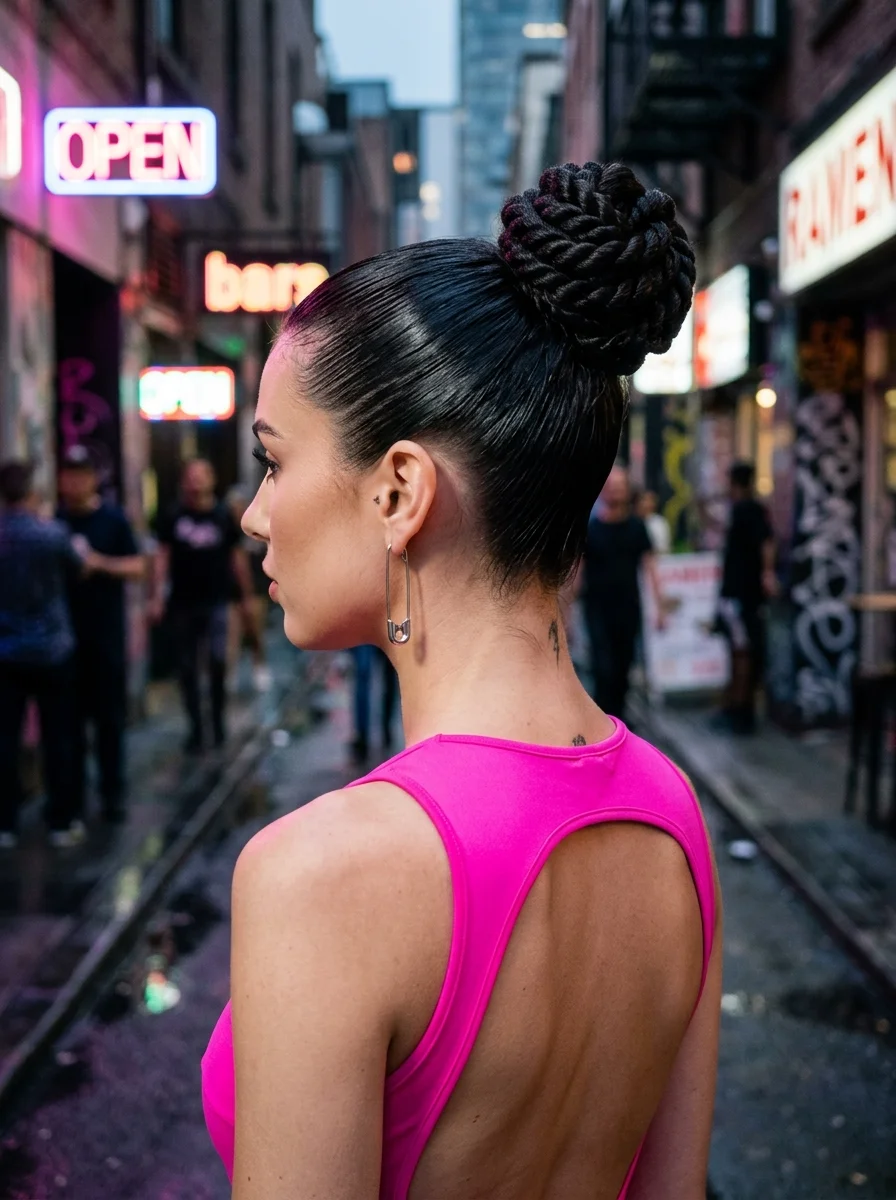 The Twisted Top Knot: Sleek, Chic, and Edgy